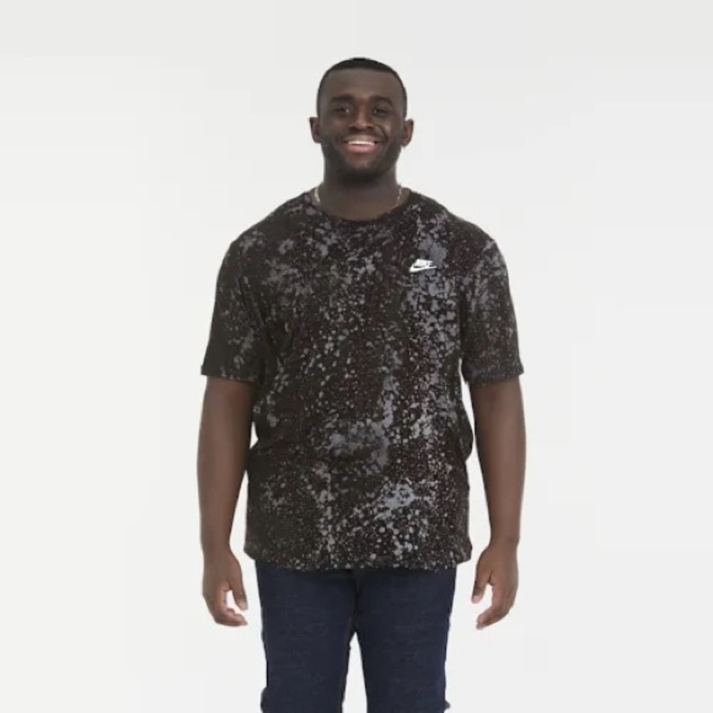 NIKE MENS Ultra Splatter Print Tee Shirt Short Sleeve Black Bleached size Medium
